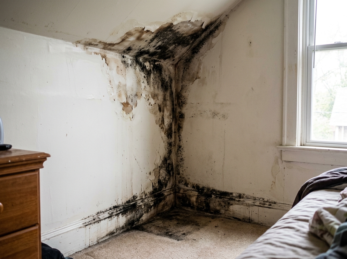 Recurring ceiling water stain and mold growth