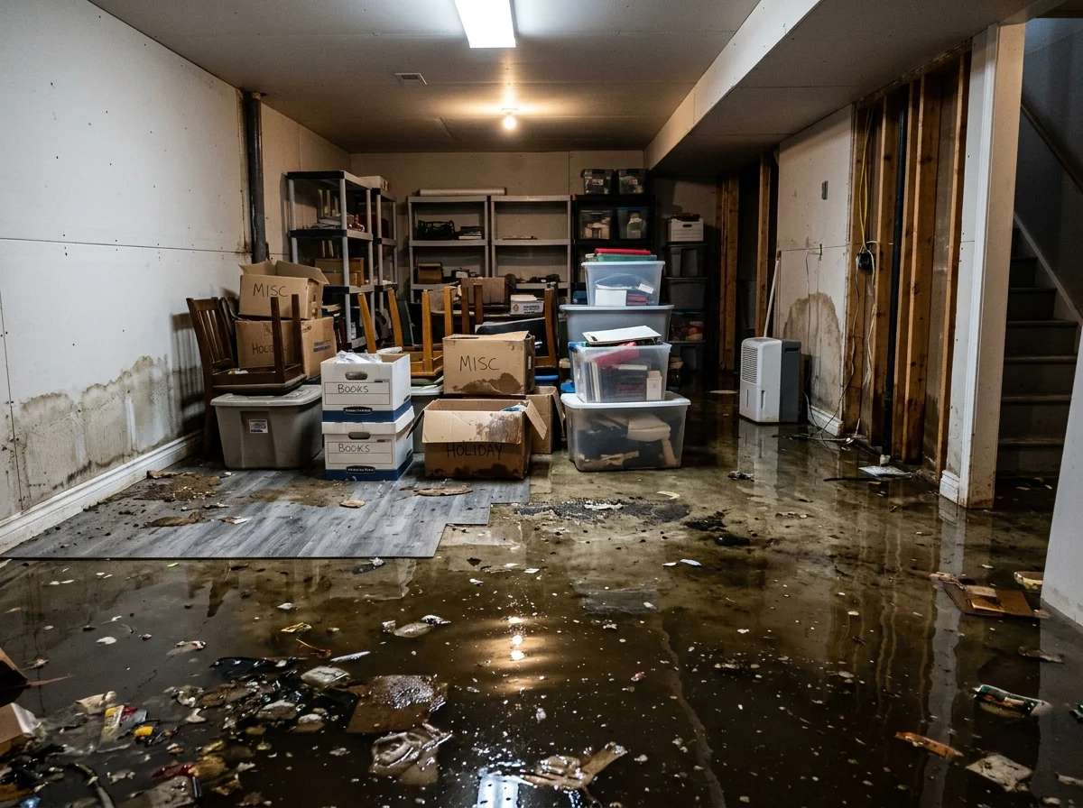 Basement flood water extraction in Mesa AZ