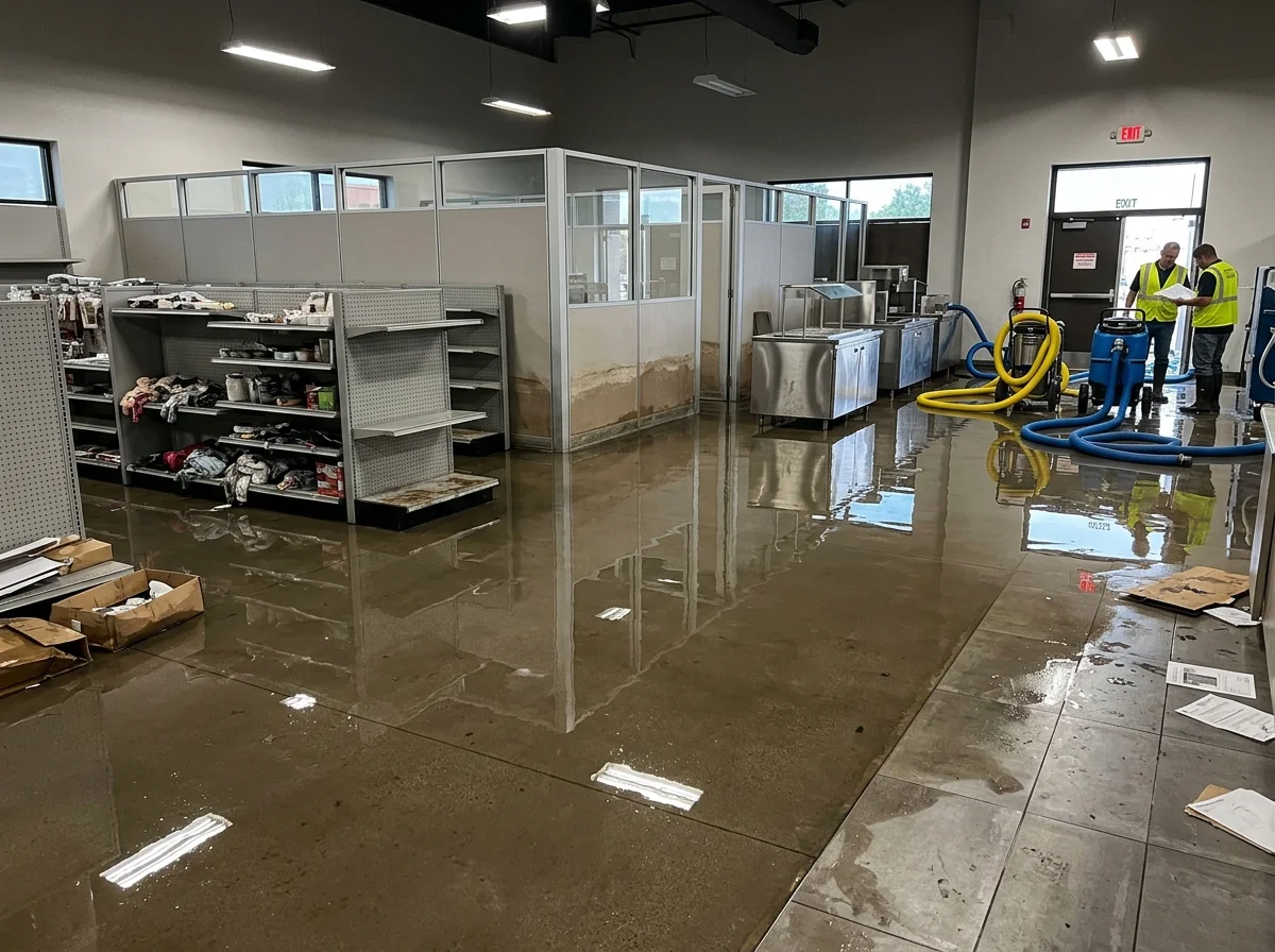 Commercial flood water cleanup for Mesa businesses